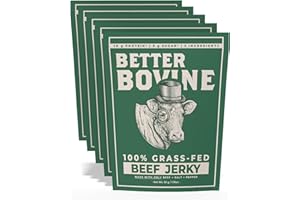 BETTER BOVINE Grass Fed Extra Lean Beef Jerky, Keto, Paleo, Low Carb, High Protein, Gluten Free, Sugar Free, Non-GMO, Nitrate
