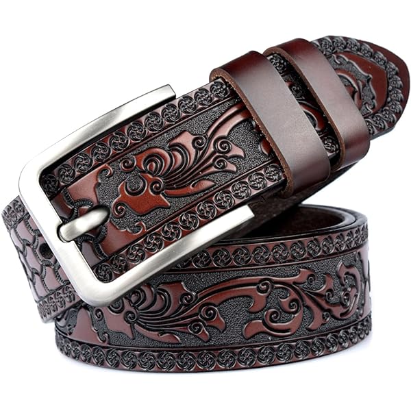 Amazon.com: XuoAz Western Genuine Leather Cowboy Belt Floral