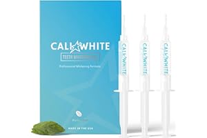 Cali White Teeth Whitening Gel Refills - 35% Carbamide Peroxide Formula - Vegan Organic Tooth Bleach - 3-Piece 5 ml Syringes for Teeth Whitening Kits - Use with UV or LED Light and Trays