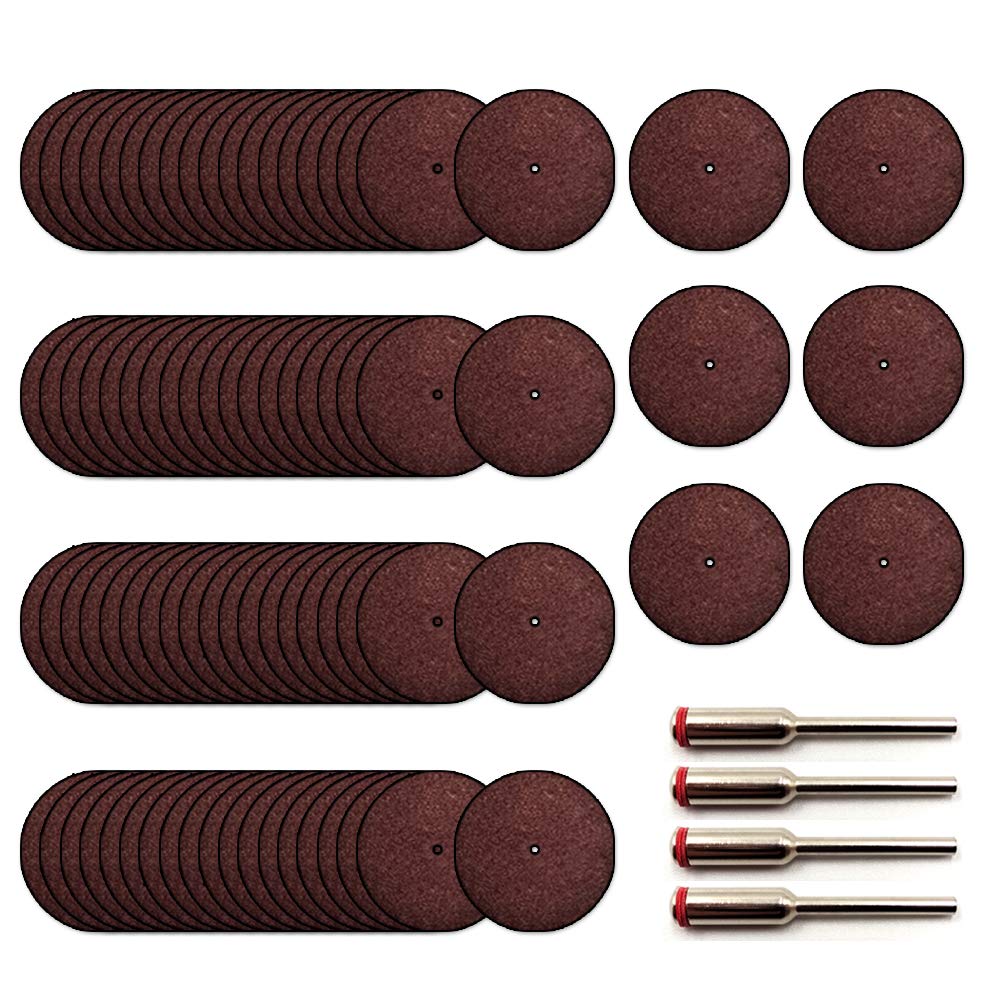 Photo 1 of 140Pcs Resin Cutting Disc 1 inch Rotary Tool Cut Off Wheel and 4Pcs Mandrels