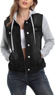 MISS MOLY Women's Hooded Jean Jacket 