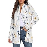 Kinnette Womens Long Sleeve Lightweight Cardigan Open Front Casual Draped Cardigans with Pockets