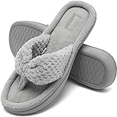 CIOR Women's Cozy Memory Foam Spa Thong Flip Flops House Indoor Slippers Plush Gridding Velvet Lining Clog Style-U1MTW017-0716