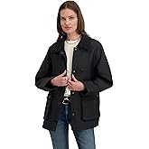 TAHARI womens Cotton Blend Barn Jacket With Snap Closure, Fully Lined, Cargo Pockets, Fully Lined