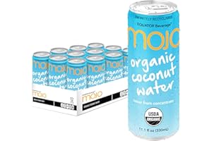 EQUATOR BEVERAGE MOJO Organic Coconut Water | Hydration & Sports | Electrolytes 1043 mg | Vitamin B & C | Super Hydration for Skin & Body | 11.1 Oz (Pack Of 12)