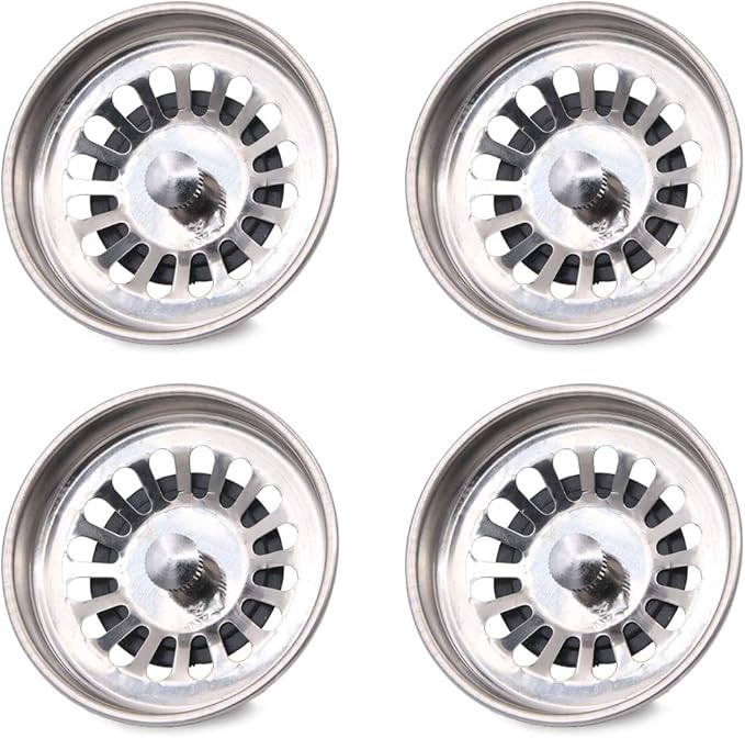 Pack of 4 Kitchen Sink Strainer Plug, Stainless Steel Kitchen Sink