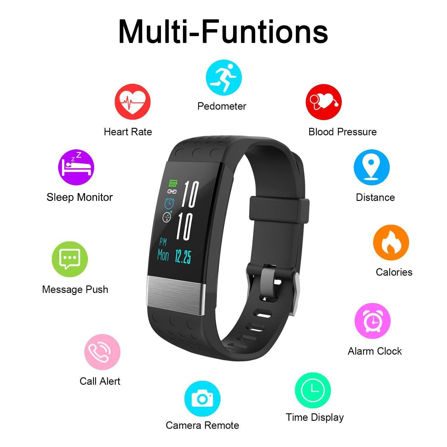 Reloj inteligente con monitor de ritmo cardíaco y pantalla de ...