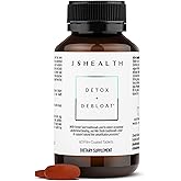 JSHealth Vitamins Detox and Debloat Liver Health Formula | Liver Detox Pills | Debloating Formula with Milk Thistle, Turmeric, Fennel | Liver Cleanse Supplement (60 Tablets)