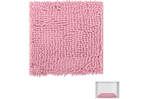 AUECOOME Locker Rug School Girl Rugs Carpet Chenille 100% Microfiber Locker Carpet with Non Skid Backing Locker Decorations (Pink, 12X12)