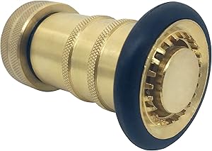 Happy Tree Fire Hose Nozzle 100 psi 1" NH / NST 36 gpm Brass Fire Equipment Heavy Duty Industrial Jet Fog Spray Nozzle FHSN07B