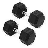 Fitvids Hex Dumbbells Rubber Coated Hand Weights