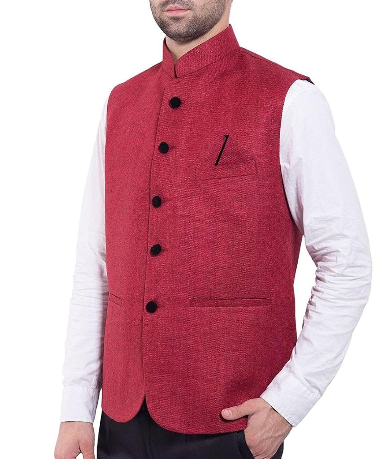 glamio men's blend waistcoat occassion partywear festival nehru jacket