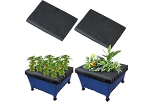 Mofuiry 2 Pack City Pickers Replacement Mulch Cover, 20" x 24" Black Planter Box Cover with Elastic City Picker Raised Bed Cover for Garden Planters Boxes (Black)
