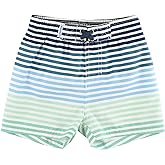 RUGGEDBUTTS Boys UPF50+ Sun Protection Striped Color Block Swim Trunks