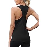 Mippo Workout Tops for Women Open Back Cross Backless Althetic Tank Yoga Shirts Racerback Tank Loose Fit