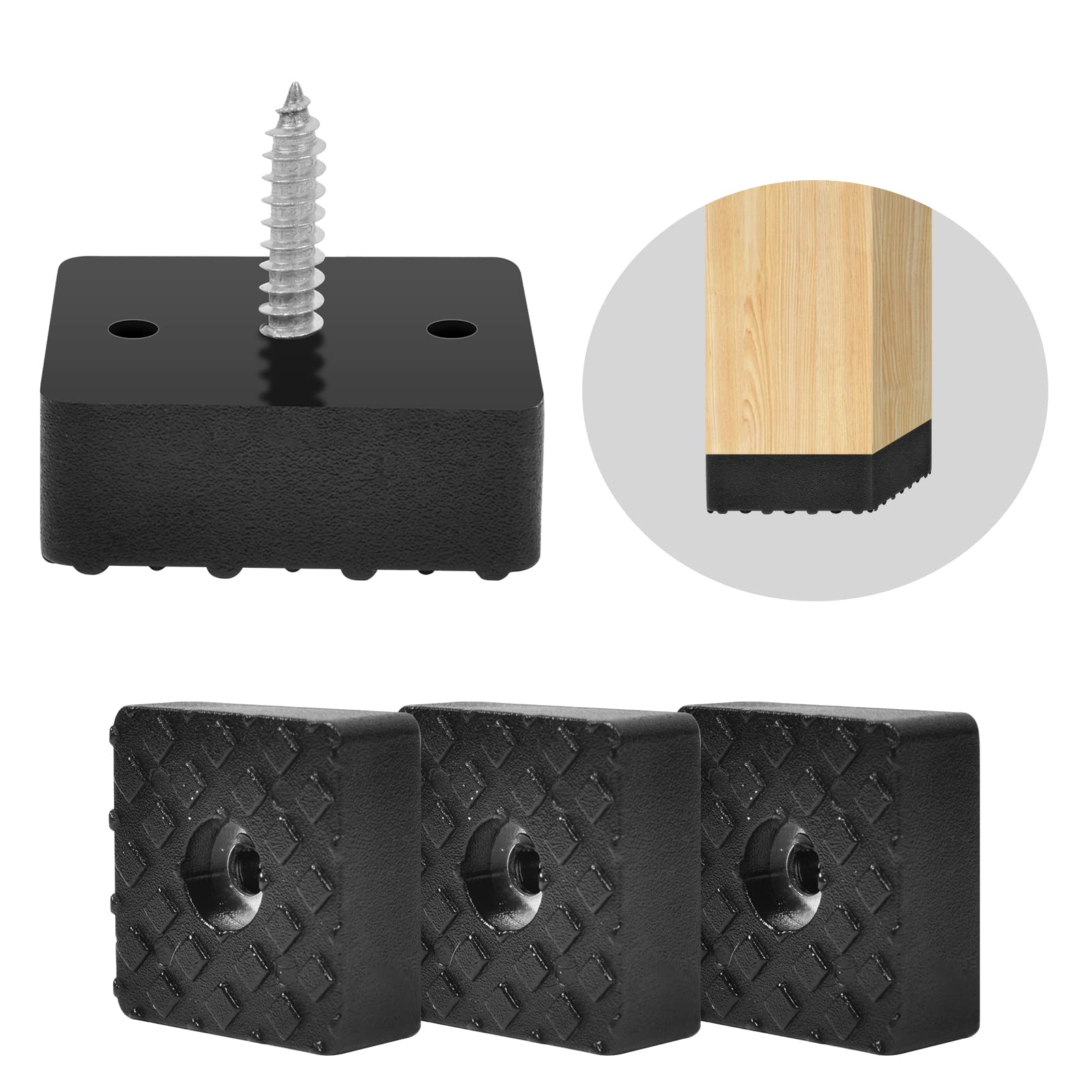 20 Pack Set, Chair Leg Floor Protectors with Felt Pads for Furniture Feet, Non Slip Rubber Feet for Furniture, for Wood Tile Laminate and Vinyl Floors