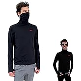 ROCKY Face Mask Shirt - Mock Turtleneck (Gaiter-Neck Protection) Thermal Men & Women - Long Sleeve, High Coverage Base Layer