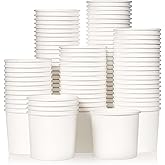 MATICAN Paper Ice Cream Cups - 100-Count 11-Oz Disposable Dessert Bowls for Hot or Cold Food, 11-Ounce Party Supplies Treat Cups for Sundae, Frozen Yogurt, Soup, White