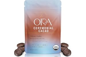 ORA PURE CEREMONIAL CACAO ORA Ceremonial Cacao - Vibrant Vitality - Organic 100% Cacao with Maca, Ashwagandha, Turmeric - Ethical - High Flavanol - Unsweetened - Heavy Metals Tested - 8oz