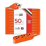 UltraPro 50 Ft Indoor Extension Cord 3 Outlet Power
