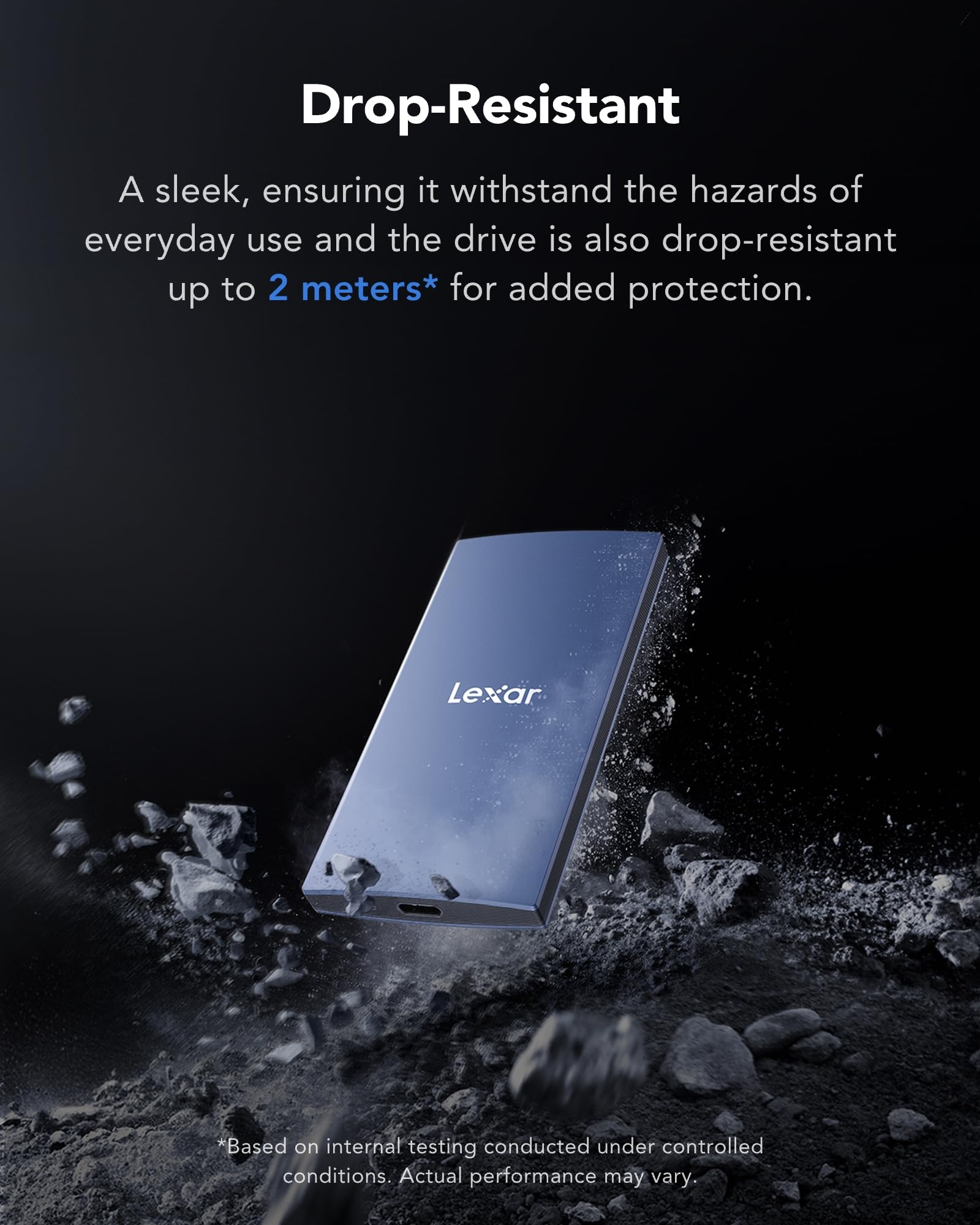 Lexar ES3 Externe SSD 1TB, USB 3.2 Gen2 Portable SSD, bis zu 1.050 MB/s Lesen, 1.000 MB/s Schreiben, Tragbare SSD für iPhone15-Serie/Mac/PS5/XBOX/Laptop/PC und Spielkonsole (BLAU) 7