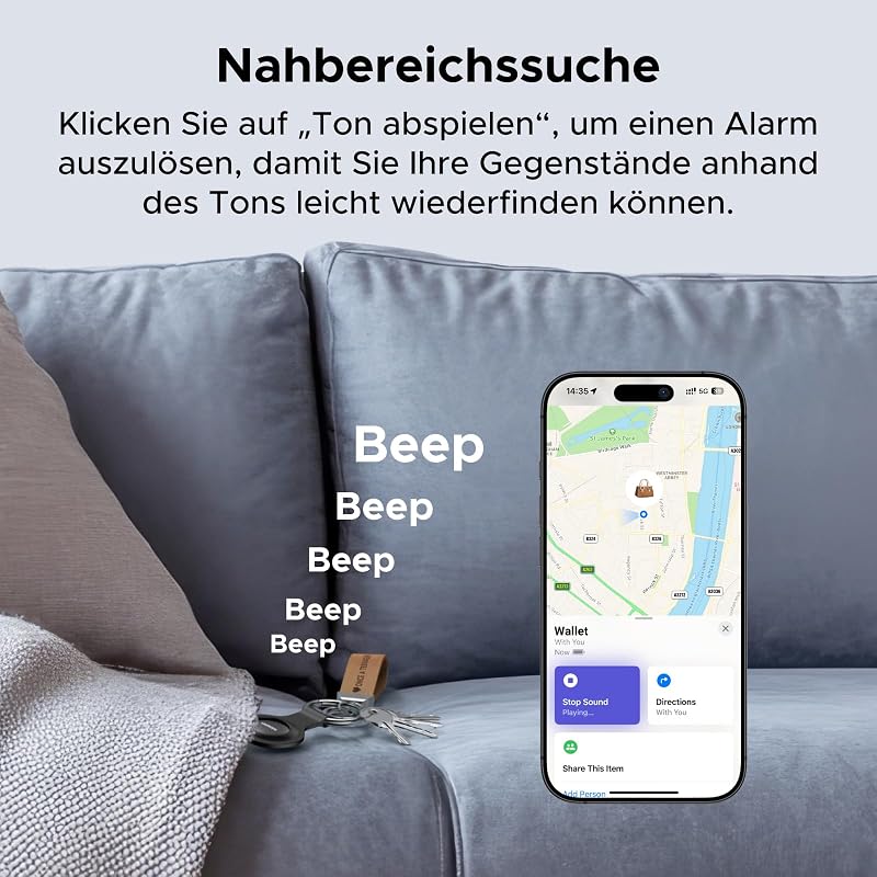 FineTrack Mini (2er Pack) kompatibel mit Apple Find My (nur iOS)