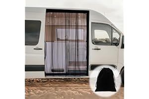XCBYT Van Bug Screen Fits Standard Roof Mercedes Sprinter, Mid/High Roof Ford Transit, RAM ProMaster Van Window Covers with Magnetic Closure Car Window Screens for Camping for Sliding Doors (Middle)