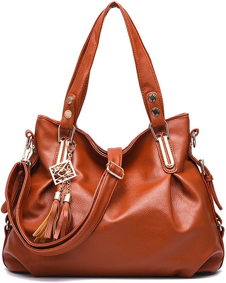 Handbags for ladies, BESTOU ladies handbags PU leather hobos shoulder bags women totes for shopping,work (Brown)
