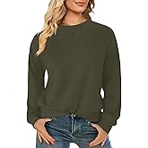 Elesomo Womens Sweatshirts Cotton Crew Neck Casual Long Sleeve Pullover Tops