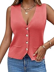 Saodimallsu Womens Sleeveless Sweater Vest Knit V
