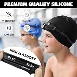 Nepfaivy Kids Swimming Cap Silicone Waterproof 6-14 Years Black view 3