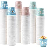 Tamone 600 Pack 3 oz Paper Cups, Small Bathroom Cups, Disposable Cups, Mini Paper Cups Daisy Design Pink, Blue, Mouthwash Cups for Party, Picnic, BBQ, Travel, Home and Event