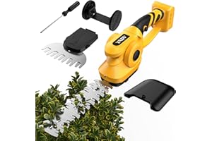 YAWV Cordless Hedge Trimmer for De-Walt 20V Battery(Battery not Included), 2 in 1 Handheld Hedge Trimmer with Grass Shear & Shrubbery Trimmer, 45° Adjustable Grass Trimmer for Yard Lawn, Backyard, Garden