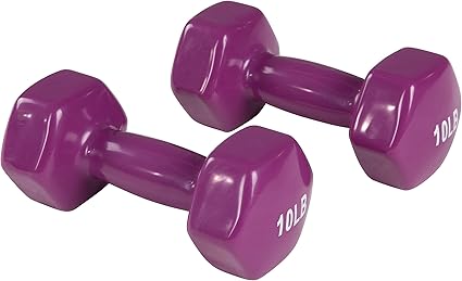 Amazon Basics Vinyl 10 Pound Dumbbells 