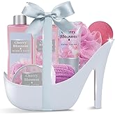 Spa Luxetique Valentines Day Gifts for Women 8pcs High Heel Gift Set for Women Elegant Cherry Blossom Spa Gifts for Womens Birthday Gifts for Womens Wife Sister Girlfriend Friend