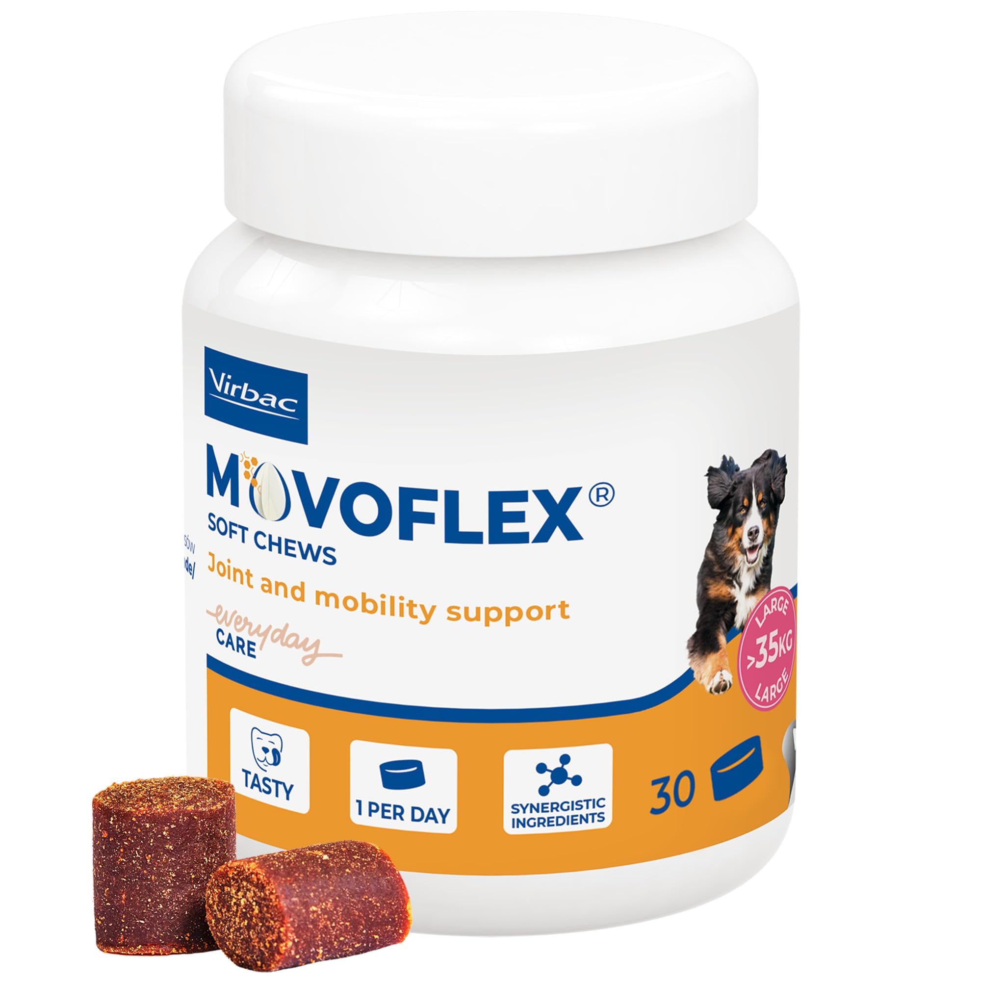 MOVOFLEX® Joint Supplement for Large Dogs >35kg | Supports Joints & Mobility| Fast-Acting Tasty chews | 30 Chews