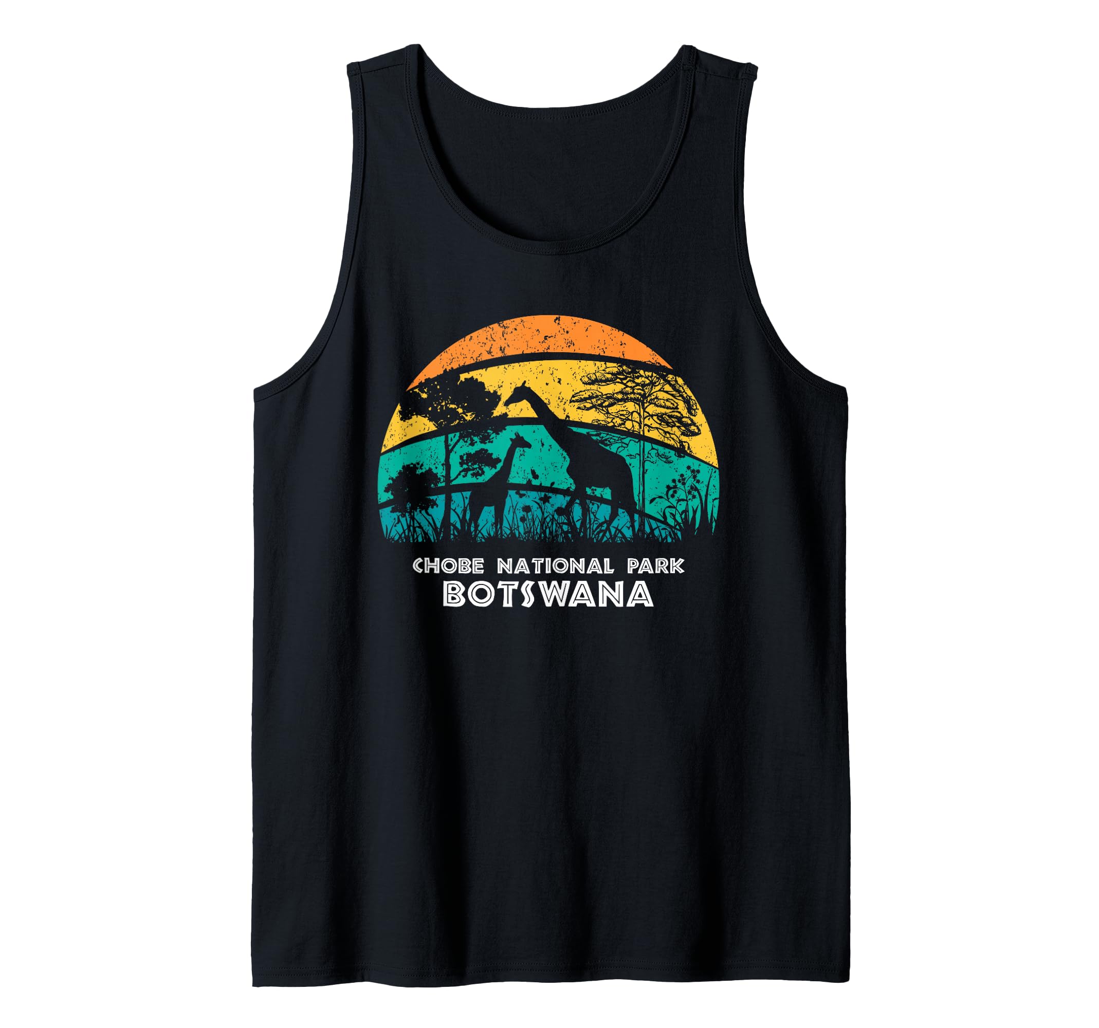 Vintage Retro Chobe National Park, Botswana Africa Safari Gi Tank Top