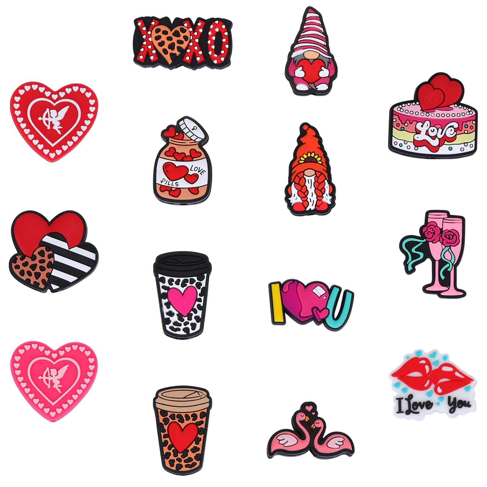 WEWAYSMILE Silicone Focal Beads, Silicone Beads for Keychain Making, Jewelry Making Pen Bracelet Keychain DIY Crafts (Valentine's Day)