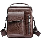 Crossbody Messenger Bag, Mens Shoulder Bag, Vintage leather Bag Office Business for Men, Handbag Purse Zipper
