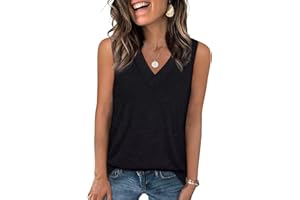 WELINCO Tank Tops for Women Summer V Neck T Shirts Loose Fit Trendy Sleeveless Tee2026 Fashion