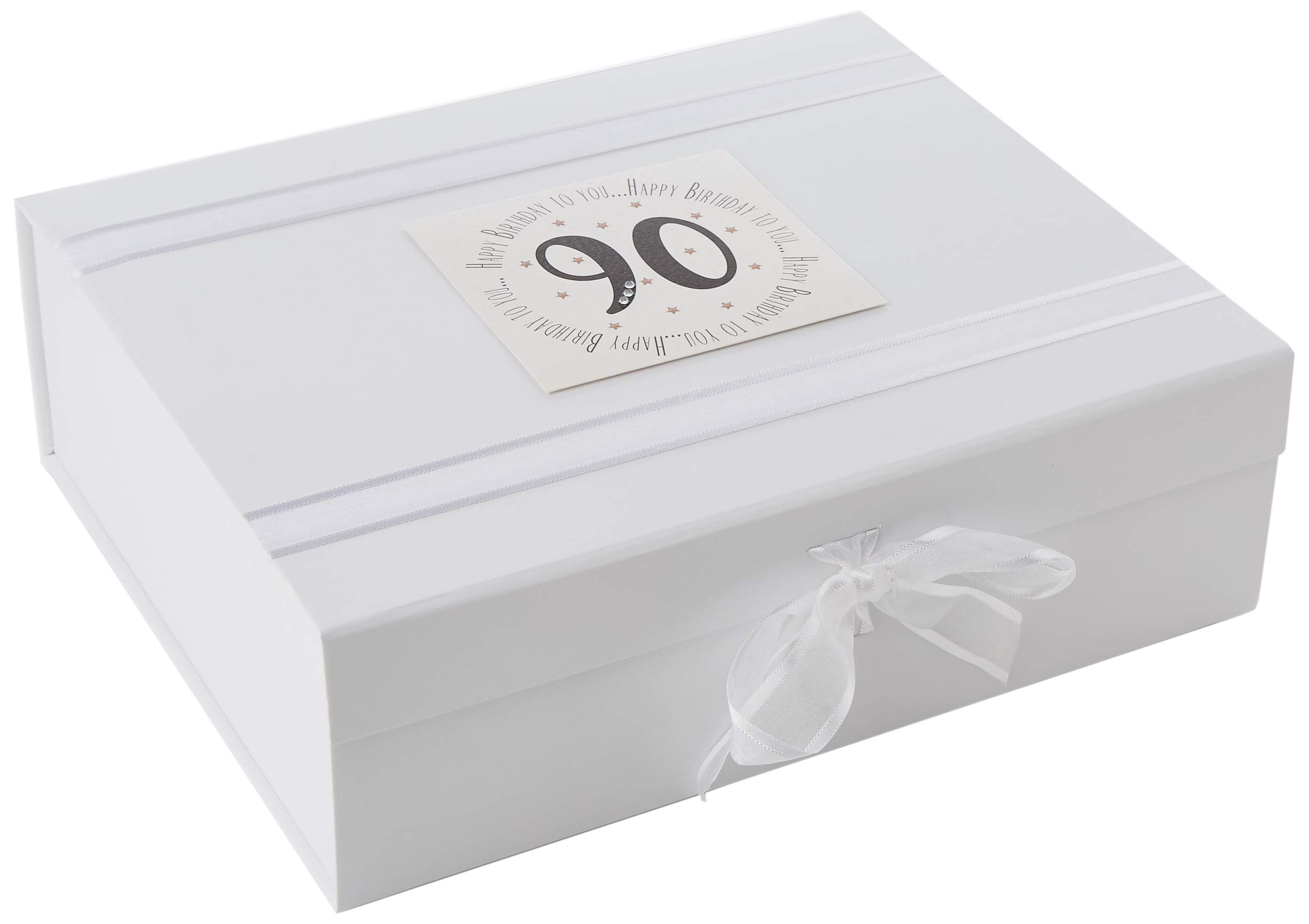 White Cotton Cards 'Happy Birthday to You, 90' Large Keepsake Box (MTGA90X)