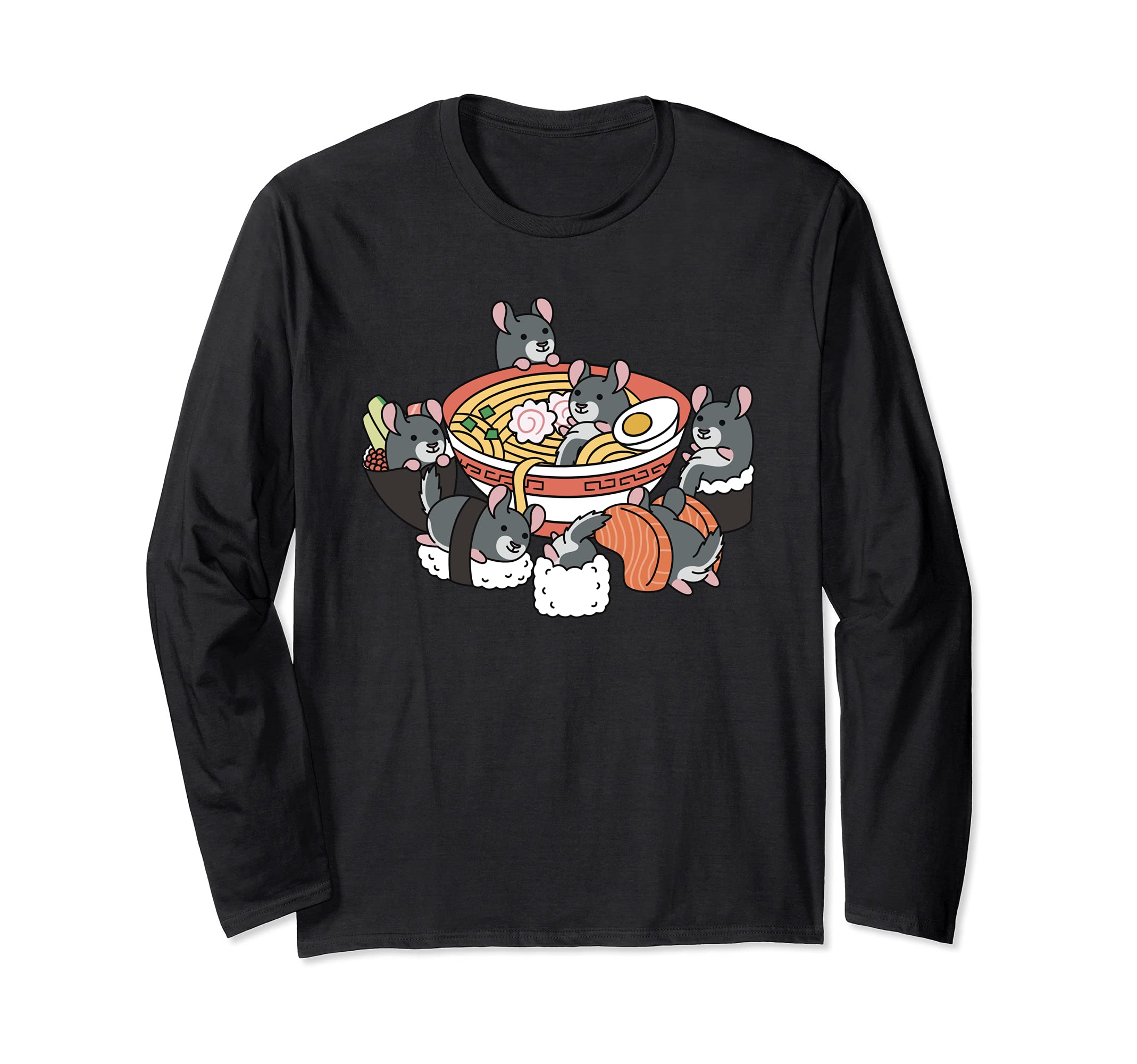 Ramen Sushi Chinchilla Pet Long Sleeve T-Shirt