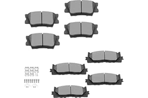 BRAKEUS D1222 D1212 Front Rear Disc Ceramic Brake Pad Set w/Hardware For Lexus ES350 2007-2018,For Toyota Avalon 2008-2018,For Toyota For Camry 2007-2017