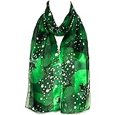 Hat To Socks Christmas Snowflakes Santa on Sleigh Chiffon Satin Scarf