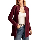 GRACE KARIN Women's 2025 Long Sleeve Open Front Knit Cardigan Notch Collar Sweater Blazer Jacket Fall Winter Clothing