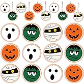 Weysat 36 Pcs Halloween Ornaments for Tree Decorations Pumpkin Ghost Mummy Wood Cutout Hanging Pendants Retro Halloween Decor for Small Tree Holiday Party Home