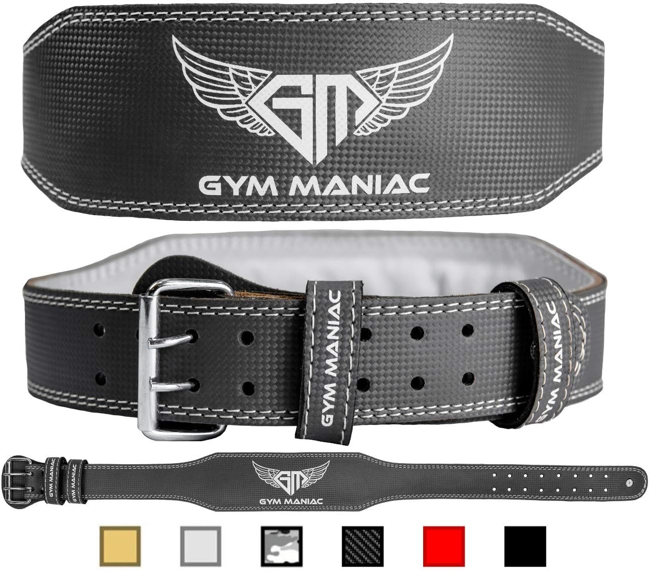 Weight Lifting Waist Gym Belt | Adjustable Size, 2 Prong Buckle, Comfy Suede, Reinforced Stitching | Support Your Back & Alleviate Pains