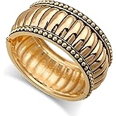 HIIXHC Bangle Bracelets for Women Gold Plated Polished Chunky Oval Bangle Bracelet Cuff Bracelets for Women with Gift Bag