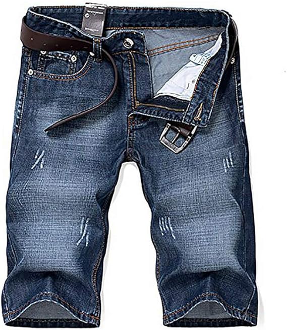 Amazon Nail39 デニム ハーフパンツ メンズ ショートパンツ ショーパン 半ズボン 短パン デニムショーツ カジュアル おしゃれ 綺麗 ダメージ ファション ブルー 無地 ブルー 青 31 ミディアムパンツ 通販