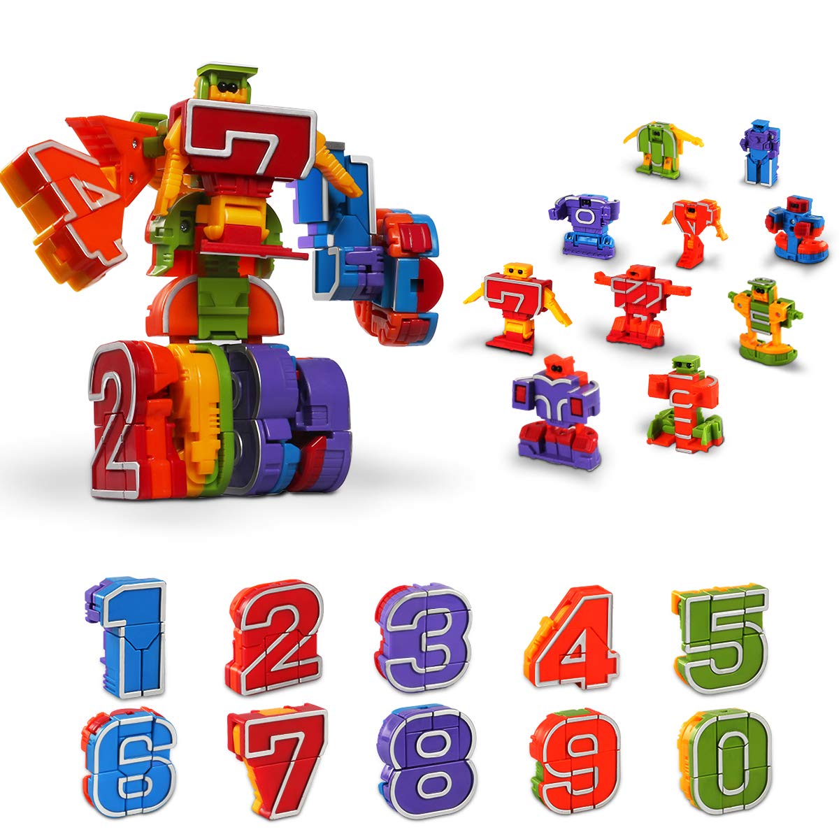 Lydaz Number Robots Transforming Autobots Toy Educational STEM Learning